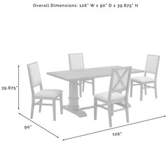 Crosley Joanna 126 Inch 5pc Dining Set - KF13065 - The Home Selection
