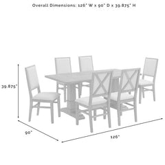 Crosley Joanna 126 Inch 7pc Dining Set - KF13067 - The Home Selection