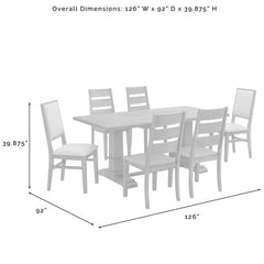 Crosley Joanna 126 Inch 7pc Dining Set - KF13070 - The Home Selection