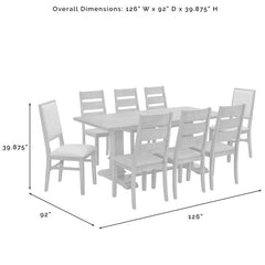 Crosley Joanna 126 Inch 9pc Dining Set - KF13071 - The Home Selection