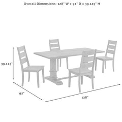 Crosley Joanna 128 Inch 5pc Dining Set Rustic-Brown - KF13064RB-RB - The Home Selection