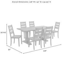 Crosley Joanna 128 Inch 7pc Dining Set - KF13066 - The Home Selection