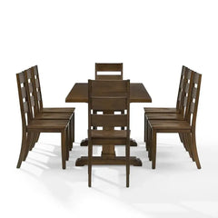 Crosley Joanna 128 Inch 9pc Dining Set Rustic-Brown - KF13068RB-RB - The Home Selection