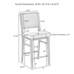 Crosley Joanna 2-piece Upholstered Counter Height Bar Stool Set - CF501326-RB - The Home Selection