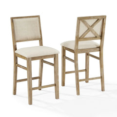 Crosley Joanna 2-piece Upholstered Counter Height Bar Stool Set - CF501326-RB - The Home Selection