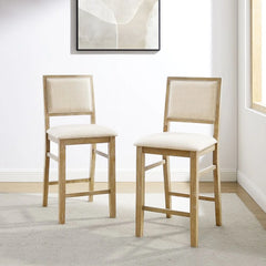 Crosley Joanna 2-piece Upholstered Counter Height Bar Stool Set - CF501326-RB - The Home Selection