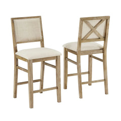 Crosley Joanna 2-piece Upholstered Counter Height Bar Stool Set - CF501326-RB - The Home Selection