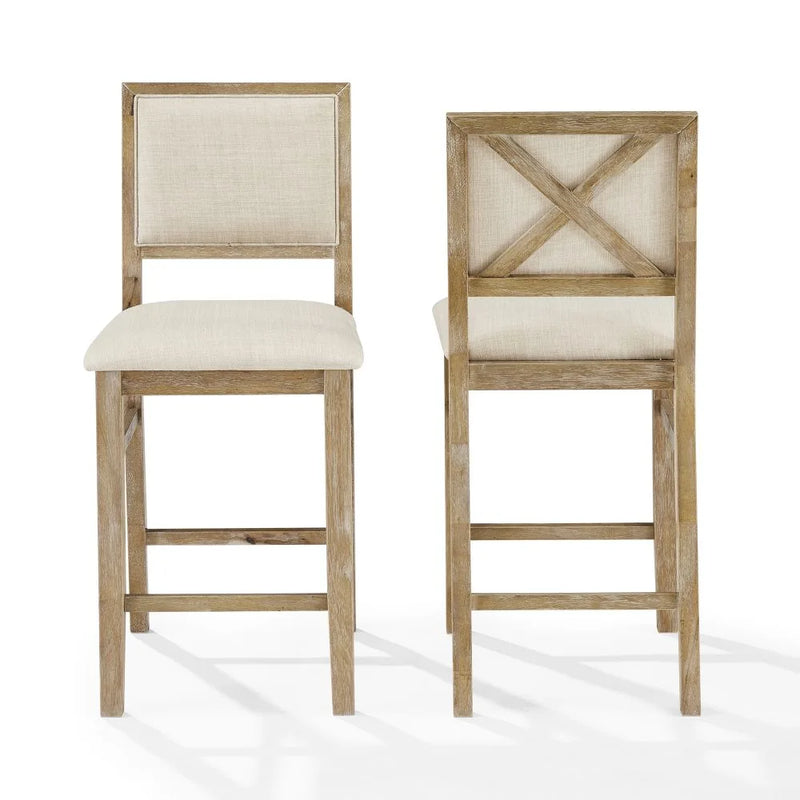 Crosley Joanna 2-piece Upholstered Counter Height Bar Stool Set - CF501326-RB - The Home Selection