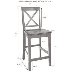 Crosley Julia Wood Top Island W/x-back Stools - KF30067WH - The Home Selection
