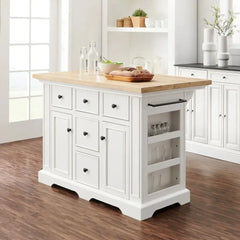 Crosley Julia Wood Top Kitchen Island - KF30025WH-NA - The Home Selection