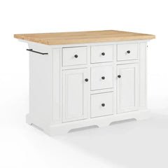Crosley Julia Wood Top Kitchen Island - KF30025WH-NA - The Home Selection