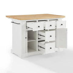 Crosley Julia Wood Top Kitchen Island - KF30025WH-NA - The Home Selection