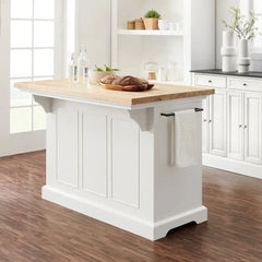 Crosley Julia Wood Top Kitchen Island - KF30025WH-NA - The Home Selection