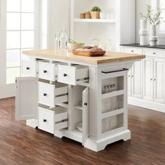 Crosley Julia Wood Top Kitchen Island - KF30025WH-NA - The Home Selection