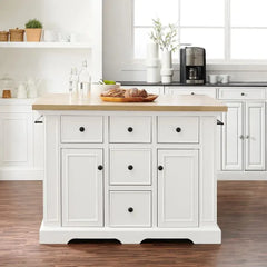 Crosley Julia Wood Top Kitchen Island - KF30025WH-NA - The Home Selection