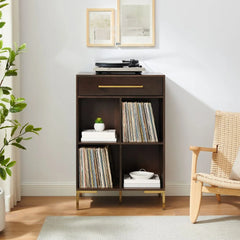 Crosley Juno Record Storage Cube Bookcase - CF1325-BR - The Home Selection