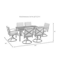 Crosley Kaplan 122 Inch 7pc Outdoor Metal Dining Set - KO60022BZ - The Home Selection