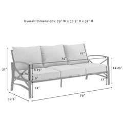Crosley Kaplan 147 Inch 4pc Outdoor Metal Sofa Set - KO60028 - The Home Selection