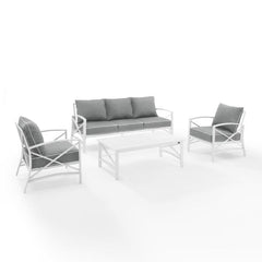 Crosley Kaplan 147 Inch 4pc Outdoor Metal Sofa Set - KO60028 - The Home Selection