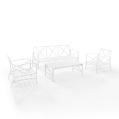Crosley Kaplan 147 Inch 4pc Outdoor Metal Sofa Set - KO60028 - The Home Selection
