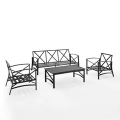 Crosley Kaplan 147 Inch 4pc Outdoor Metal Sofa Set - KO60028 - The Home Selection