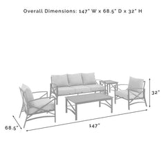 Crosley Kaplan 147 Inch 5pc Outdoor Metal Sofa Set - KO60032 - The Home Selection