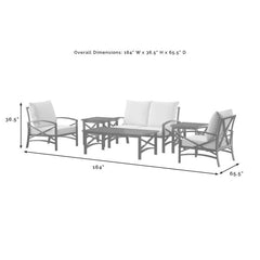 Crosley Kaplan 164 Inch 6pc Outdoor Metal Conversation Set - KO60017 - The Home Selection
