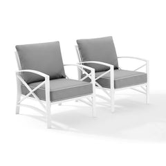 Crosley Kaplan 2pc Outdoor Metal Armchair Set - KO60013 - The Home Selection