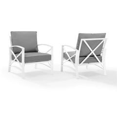 Crosley Kaplan 2pc Outdoor Metal Armchair Set - KO60013 - The Home Selection