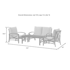Crosley Kaplan 4pc Outdoor Conversation Set - KO60009BZ - The Home Selection