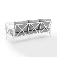 Crosley Kaplan 79 Inch 2pc Outdoor Metal Sofa Set - KO60029WH - The Home Selection