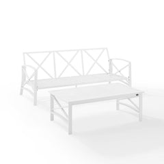 Crosley Kaplan 79 Inch 2pc Outdoor Metal Sofa Set - KO60029WH - The Home Selection