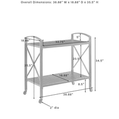 Crosley Kaplan Metal Outdoor Bar Cart - CO7390-BZ - The Home Selection