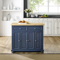 CROSLEY KF30031ANV MADISON 42 INCH TRANSITIONAL DESIGN KITCHEN ISLAND - NAVY - The Home Selection