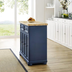 CROSLEY KF30031ANV MADISON 42 INCH TRANSITIONAL DESIGN KITCHEN ISLAND - NAVY - The Home Selection