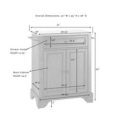 Crosley Lafayette 31 Inch Granite Top Portable Kitchen Island/Cart - KF30023B - The Home Selection