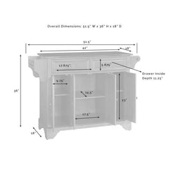 Crosley Lafayette 51.50 Inch Granite Top Full Size Kitchen Island/Cart- KF30004B - The Home Selection