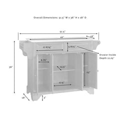 Crosley Lafayette 51.50 Inch Stainless Steel Top Full Size Kitchen Island/Cart - KF30002B - The Home Selection