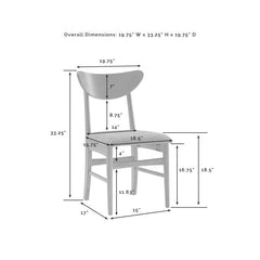 Crosley Landon 2pc Wood Dining Chairs W/Upholstered Seat - CF6021 - The Home Selection