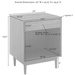 Crosley Liam 20 Inch Record Storage End Table - CF1117-WA - The Home Selection