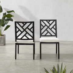 Crosley Locke 2pc Outdoor Dining Chair Set - KO60050MB-CR - The Home Selection