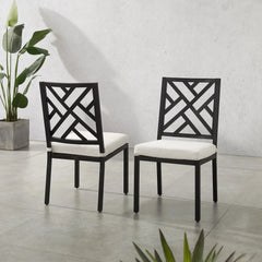 Crosley Locke 2pc Outdoor Dining Chair Set - KO60050MB-CR - The Home Selection