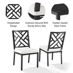 Crosley Locke 2pc Outdoor Dining Chair Set - KO60050MB-CR - The Home Selection