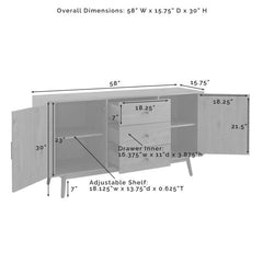 Crosley Lucas 58 Inch Sideboard - CF1119 - The Home Selection