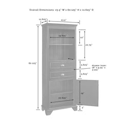 Crosley Lydia Tall Storage Cabinet - CF7001-WH - The Home Selection