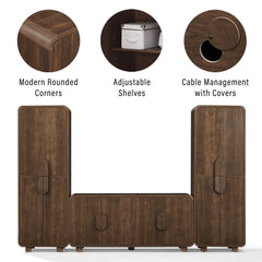 Crosley Millie 3-piece Entertainment Center - KF33077BR - The Home Selection