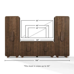 Crosley Millie 3-piece Entertainment Center - KF33077BR - The Home Selection