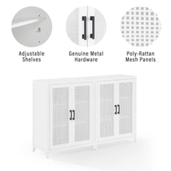 Crosley Milo 2-piece Media Sideboard Cabinet Set - KF13131WH - The Home Selection