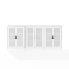 Crosley Milo 3-piece Media Sideboard Cabinet Set - KF13132WH - The Home Selection