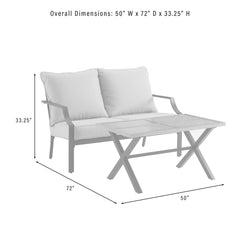 Crosley Otto 2pc Outdoor Loveseat Patio Furniture Set - CO6294MB-GY - The Home Selection
